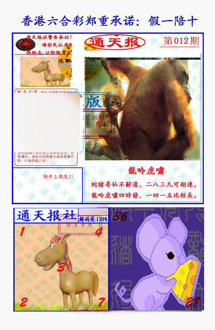 012期假一陪十通天报[图]