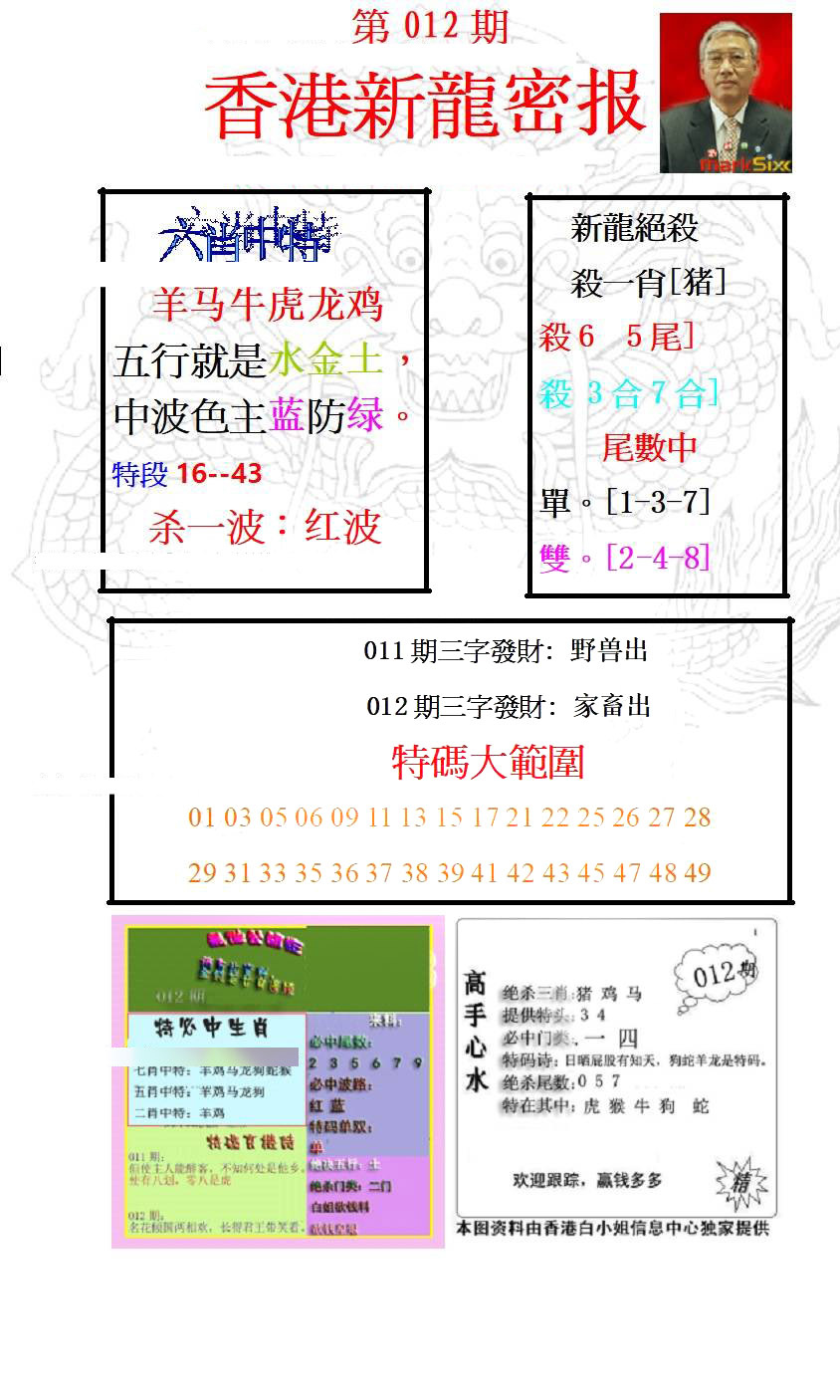 012期新龙密报[图]