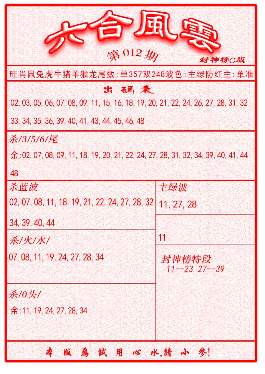 012期六合风云B面[图]