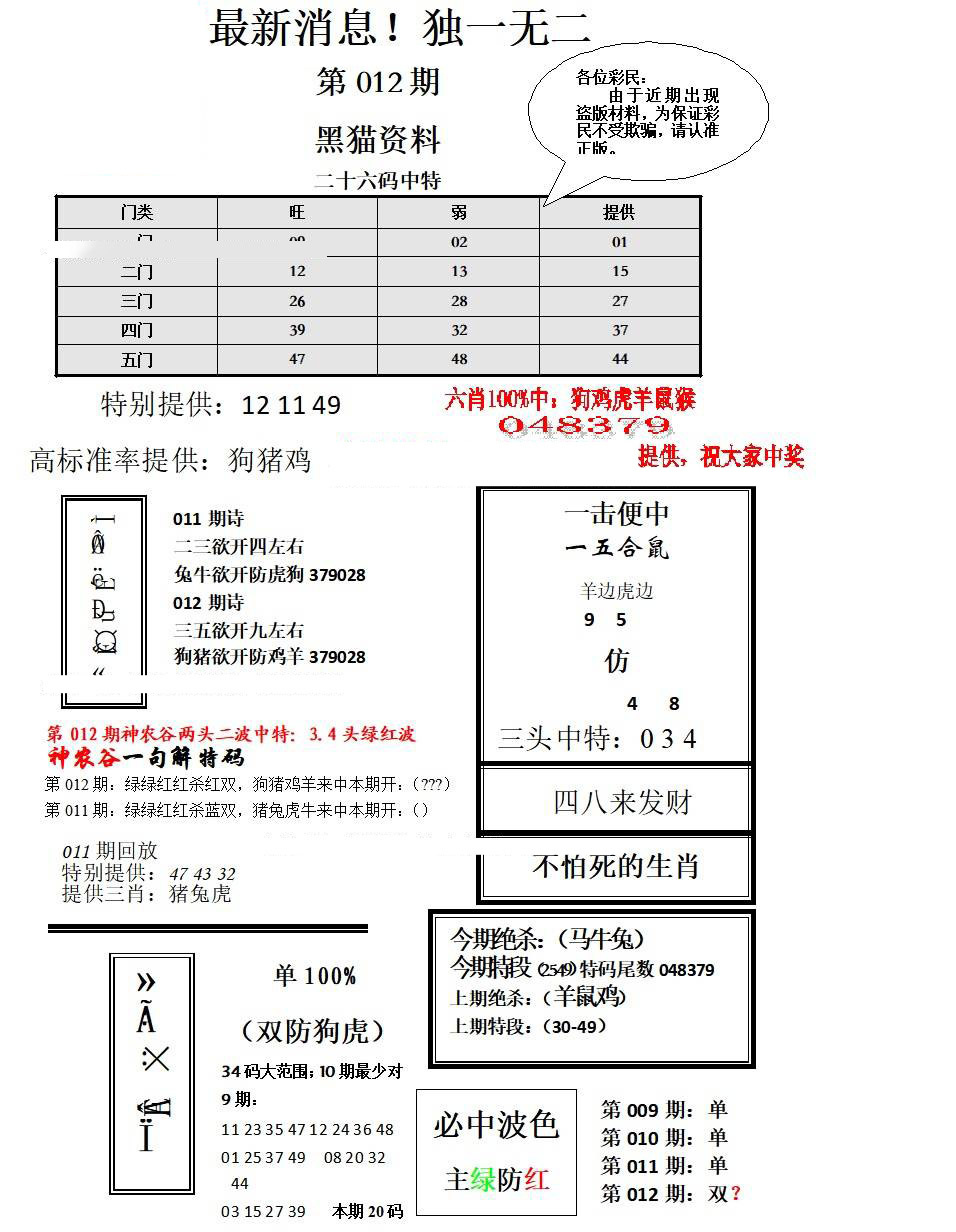012期独一无二[图]