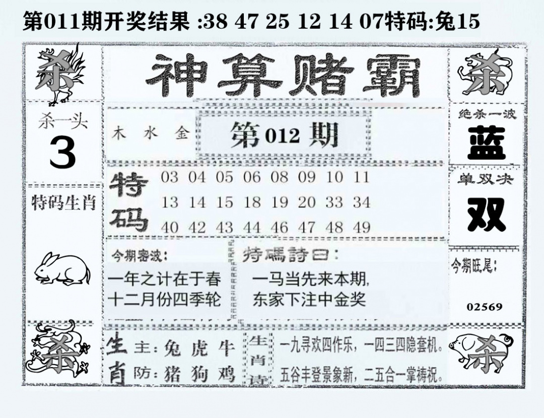 012期神算赌霸[图]