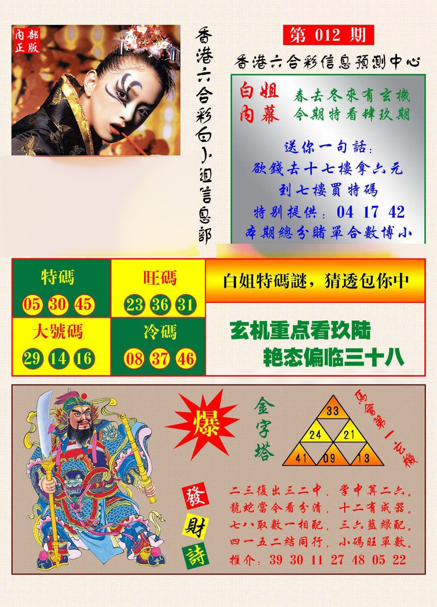012期港彩内幕报[图]