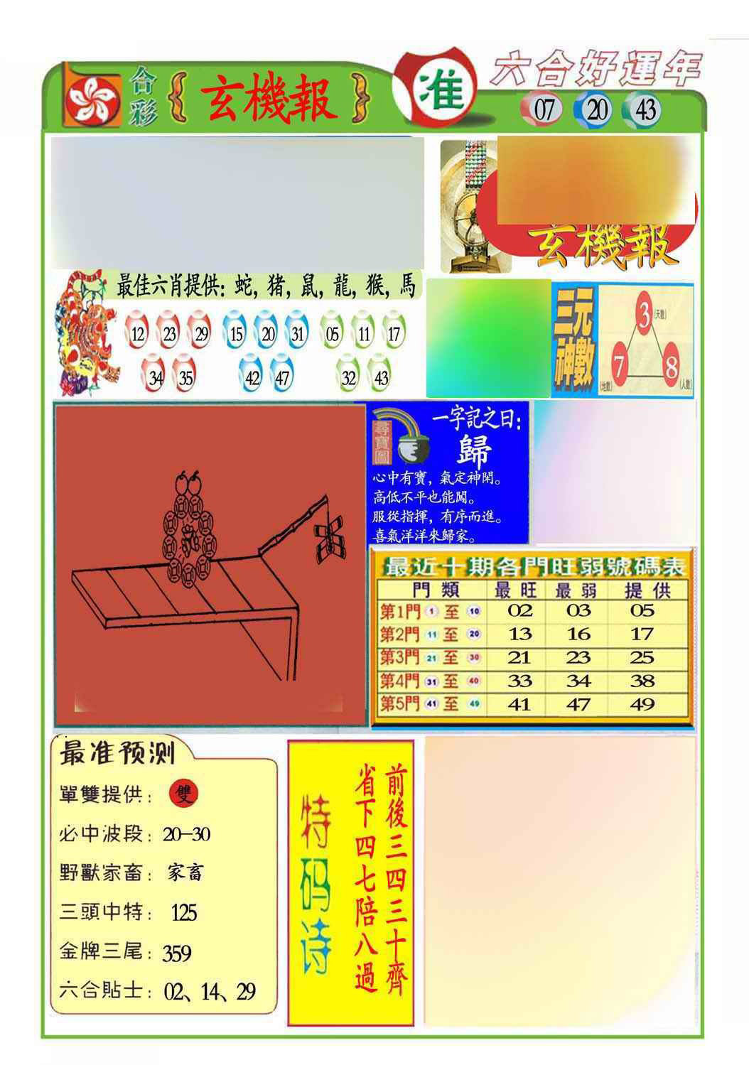 012期马经玄机报(新图推荐)[图]