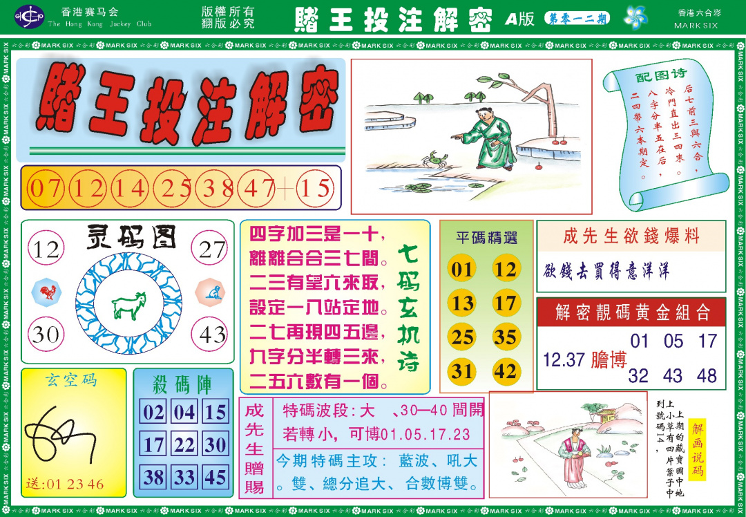 012期赌王投注解密记录[图]