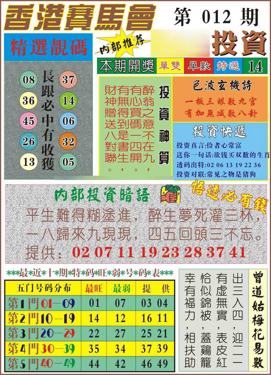 012期马经投资[图]