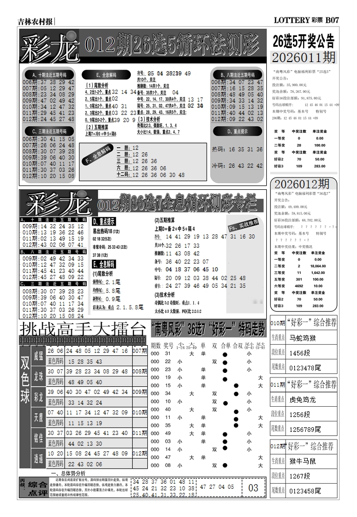 012期七星彩图(高清)D[图]
